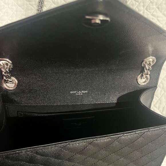 YSL - Grain De Poudre Textured Mixed Matelasse Triquilt Medium Monogram Satchel - Picture 5 of 9